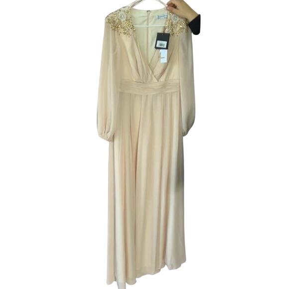 MAC DUGGAL 55694 Embellished Shoulder Blouson Sleeve Gown Sz 10 New w/ Tag $498 - Picture 9 of 10